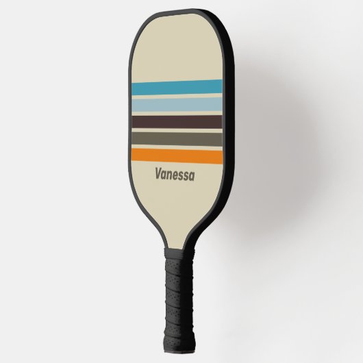 Foxglove Rust Across Striping met naam Pickleball Paddle (Links)