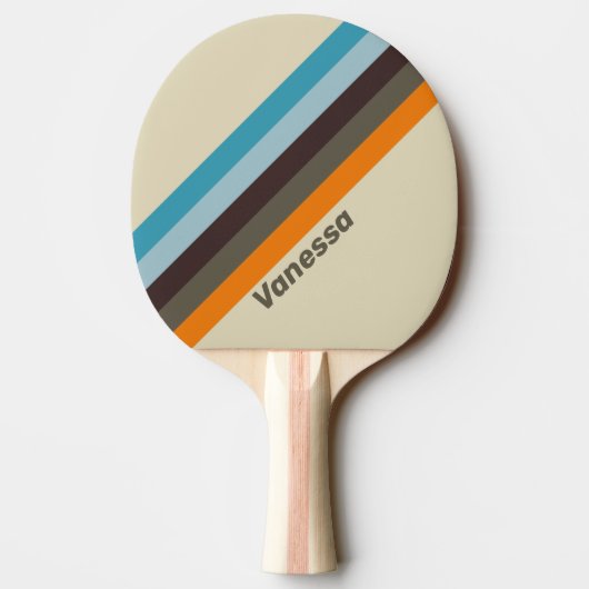 Foxglove Rust Gestreept met Naam Tafeltennisbatje (Achterkant)