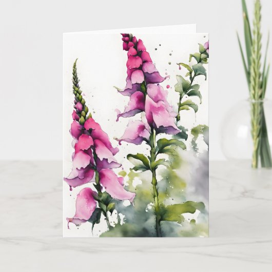 Foxglove - Watercolor flowers Kaart (Voorkant)