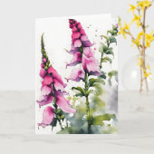 Foxglove - Watercolor flowers Kaart (Gele Bloem)