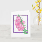 Foxglove Wenskaart Kaart (Gele Bloem)