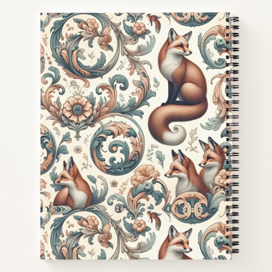 Foxglove Whispers: Victoriaans elegantie in Natuur Notitieboek (Achterkant)