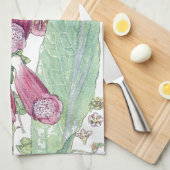 Foxglove Wildflower Flower Kitchen Towel Theedoek (Quarter Fold)