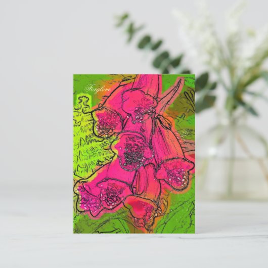 FOXGLOVES BRIEFKAART (Staand voorkant)