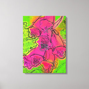 FOXGLOVES CANVAS AFDRUK