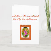 Foxgloves & Lilies Sweet 16-jarige kaart (Achterkant)