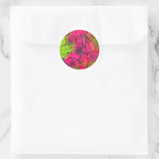 FOXGLOVES RONDE STICKER (Tas)
