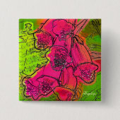 FOXGLOVES VIERKANTE BUTTON 5,1 CM (Voorkant)