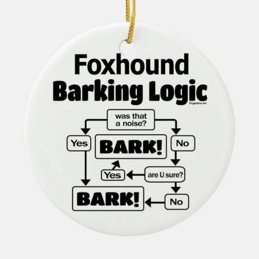 Foxhound Barking Logic Keramisch Ornament (Voorkant)