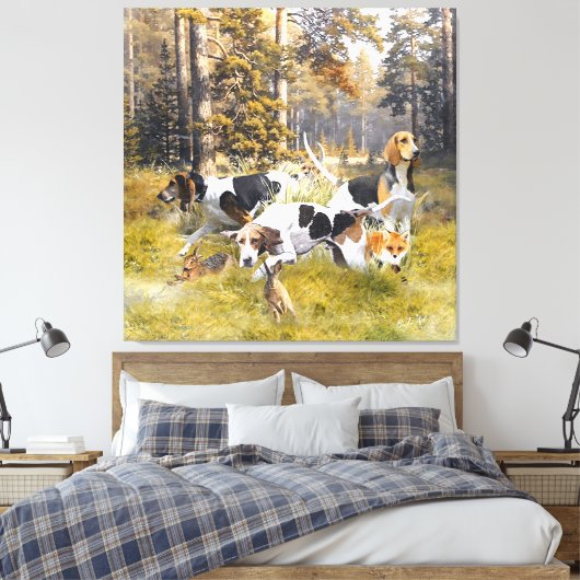 Foxhound Canvas Afdruk (Insitu (Slaapkamer))