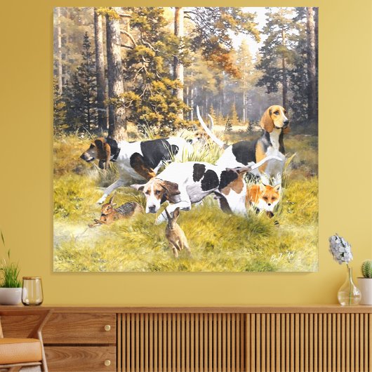 Foxhound Canvas Afdruk (Insitu (Woonkamer))