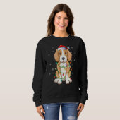 Foxhound Dog Xmas verlichtende kerstman met sinter Trui (Voorkant volledig)