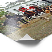 Foxhound Dogs Horses West Berkshire Hunt England Foto Afdruk (Hoek)