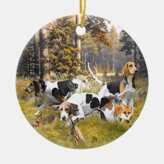 Foxhound Keramisch Ornament (Voorkant)