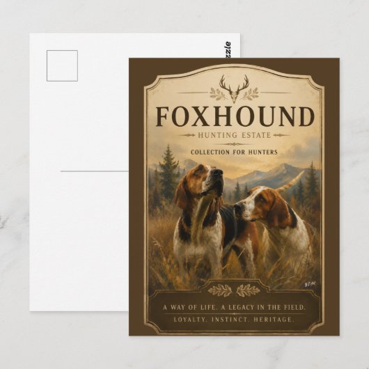 Foxhound-portret – edele jachthond briefkaart (Voorkant / Achterkant)