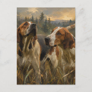 Foxhound-portret – edele jachthond feestdagenkaart