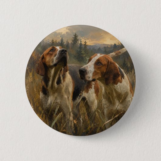 Foxhound-portret – edele jachthond ronde button 5,7 cm (Voorkant)