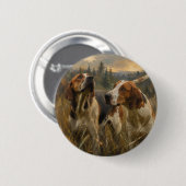 Foxhound-portret – edele jachthond ronde button 5,7 cm (Voorkant /achterkant)