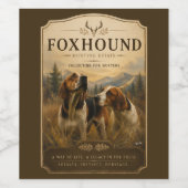 Foxhound-portret – edele jachthond wijn etiket (Enkel label)