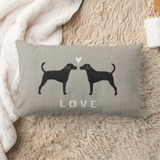 Foxhound Silhouetten Liefde Kussen (Deken)