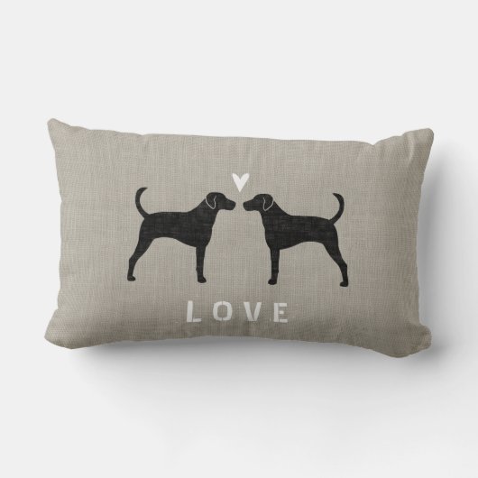 Foxhound Silhouetten Liefde Kussen (Achterkant)