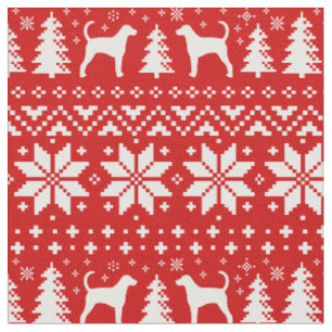 Foxhound Silhouettes Kerstvakantie Patroon Stof