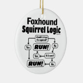Foxhound Squirrel Logic Keramisch Ornament (Rechts)