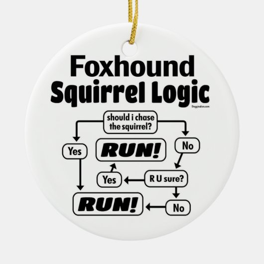 Foxhound Squirrel Logic Keramisch Ornament (Voorkant)