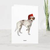 Foxhound Standing Kerstmis Feestdagen Kaart (Achterkant)