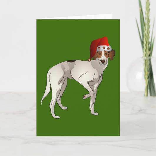 Foxhound Standing Kerstmis Feestdagen Kaart (Voorkant)