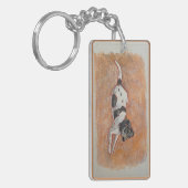 Foxhound Terrier Mix Sleutelhanger (Voorkant Links)