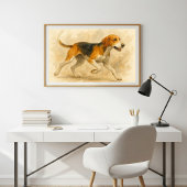 Foxhound Waterverf Art Poster
