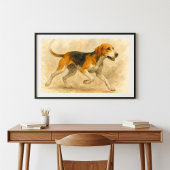 Foxhound Waterverf Art Poster