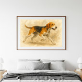 Foxhound Waterverf Art Poster