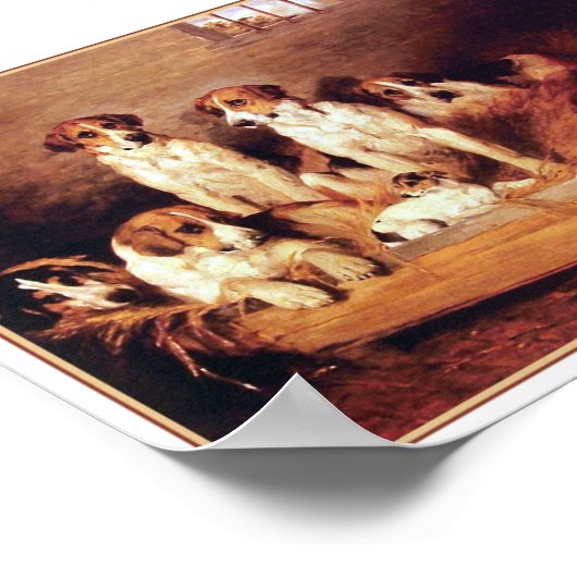 Foxhounds en Terriers door John Emms Poster (Hoek)