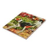 Foxhounds-Engels & Amerikaans - in herfsthout Tegeltje (Zijkant)