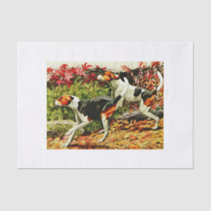 Foxhounds (Engels&Amerikaans) in herfsthout Tissuepapier