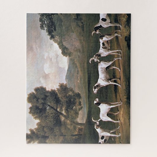 Foxhounds in een Engels landschap (George Stubbs) Legpuzzel (Verticaal)