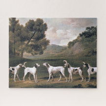 Foxhounds in een Engels landschap (George Stubbs)