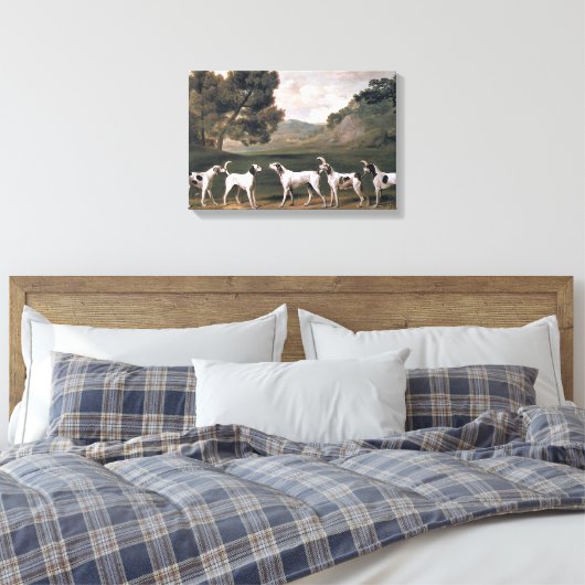 Foxhounds in een landelijk landschap (door George Canvas Afdruk (Insitu (Slaapkamer))