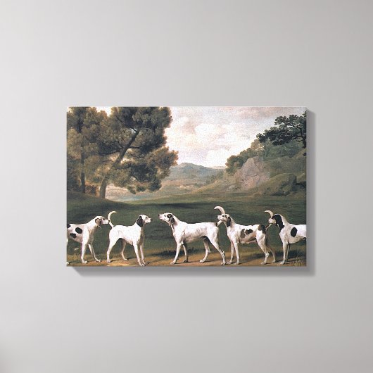 Foxhounds in een landelijk landschap (door George Canvas Afdruk (Voorkant)