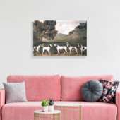 Foxhounds in een landelijk landschap (door George Canvas Afdruk (Insitu (Woonkamer))