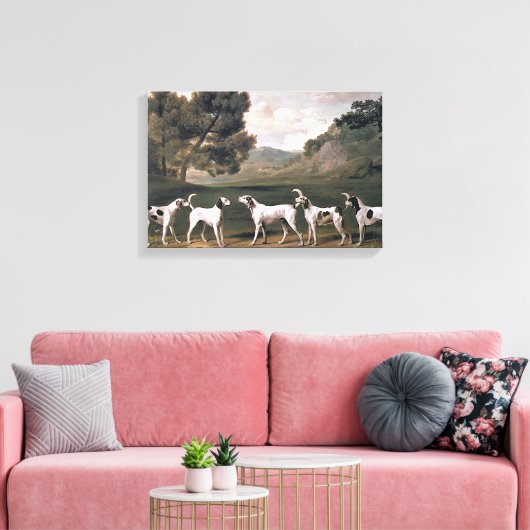 Foxhounds in een landelijk landschap (door George Canvas Afdruk (Insitu (Woonkamer))