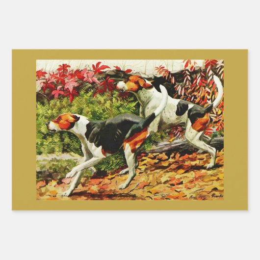 Foxhounds- schilderij inpakpapier vel (Voorkant)