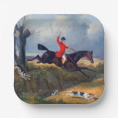 Foxhunting Clearing a Ditch John Herring 1839 Papieren Bordje (Voorkant)