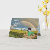 Foxi Moxi Cat's St. Patrick's Day Kaart (Gele Bloem)