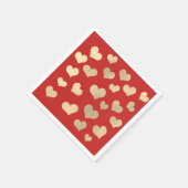 Foxier Gold Blush Confetti Harten Vivid Red Bridal Servet (Hoek)