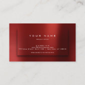 Foxier Gold Burgundy Typograaf Makeup Artist 3D Visitekaartje (Achterkant)