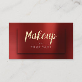 Foxier Gold Burgundy Typograaf Makeup Artist 3D Visitekaartje