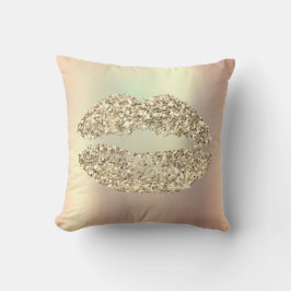 Foxier Gold Glitter Kiss Lips Glam Makeup Koper Kussen